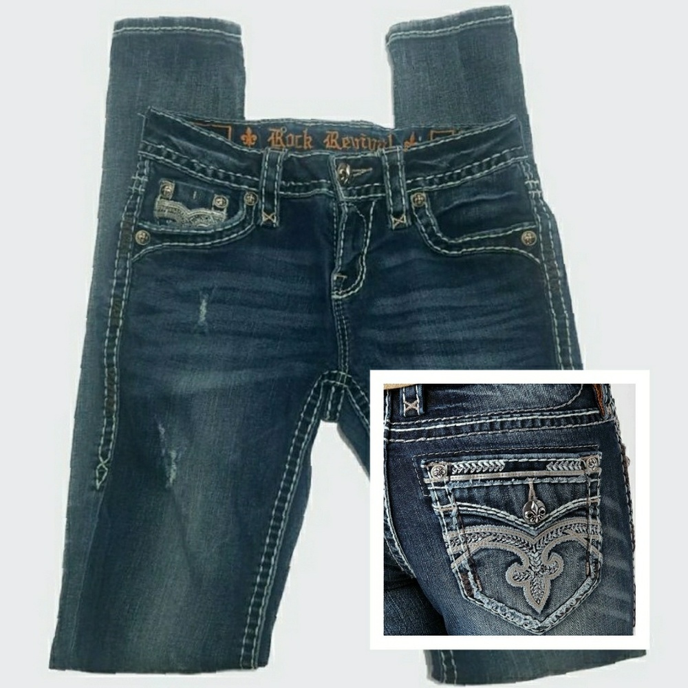 Rock Revival Pilkin Mid-Rise Skinny Stretch Sz 25 - Picture 1 of 8